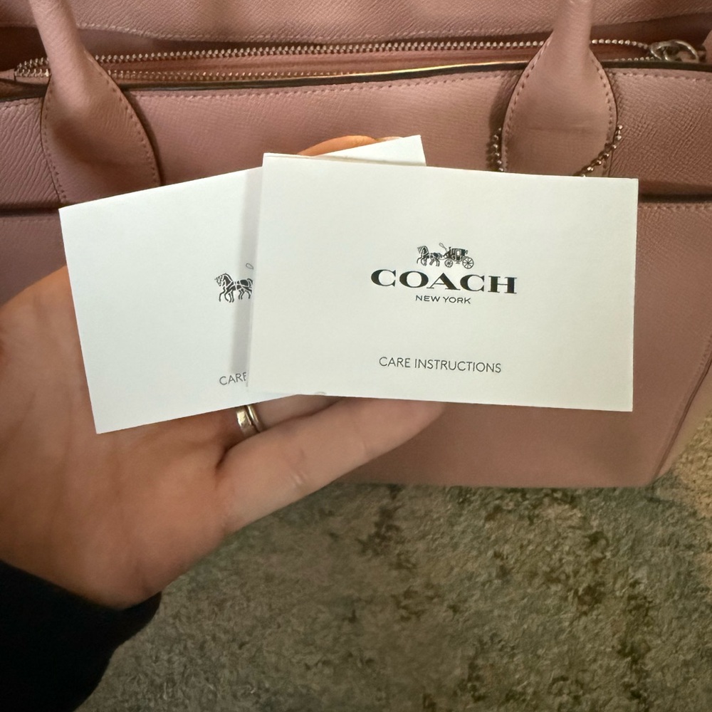 Coach Pink Leather Tote Bag - Picture 6 of 9